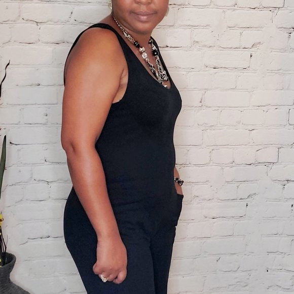 Nwt Black Wideleg Ankle Jumpsuit - Picture 3 of 5